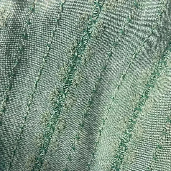 LC Lauren Conrad Green Smocked Ruffle Sleeve Midi Dress Size M Medium Teal Party - Picture 4 of 15